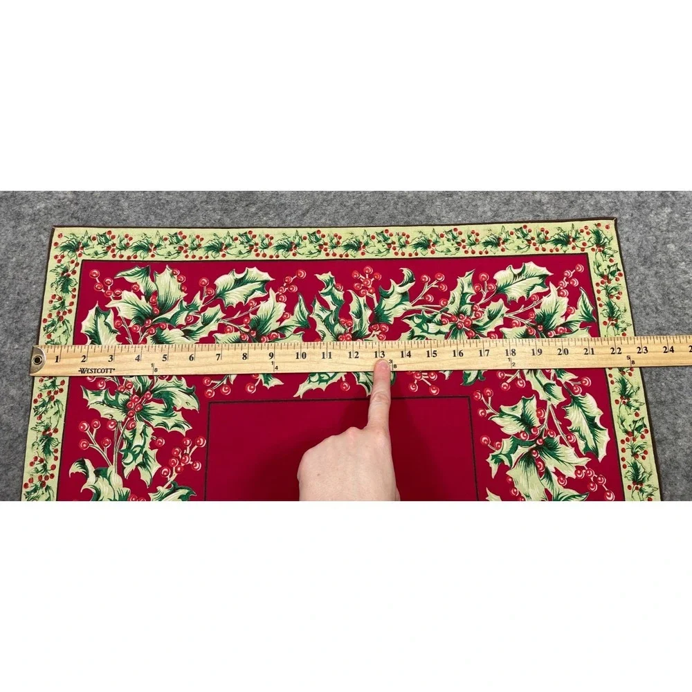 8 Vintage April Cornell Red Holly Berry Napkins 23